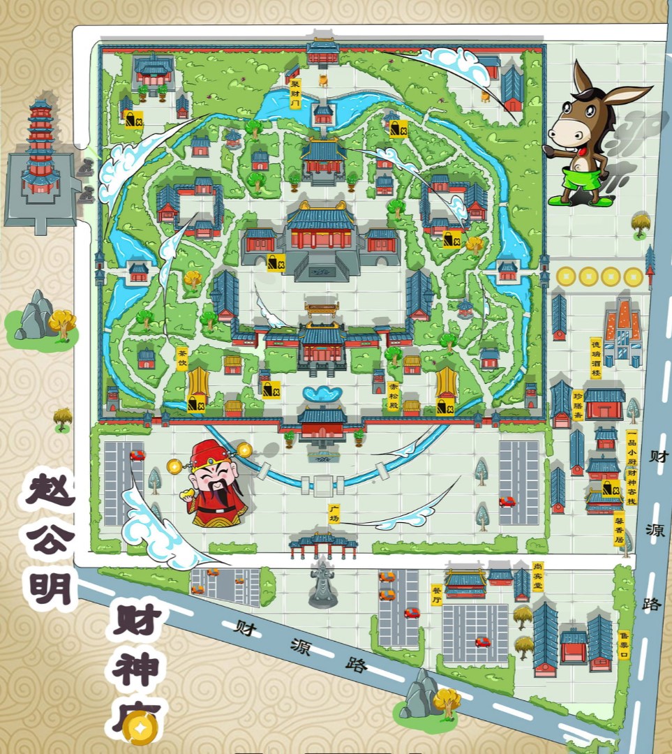 冕宁寺庙类手绘地图